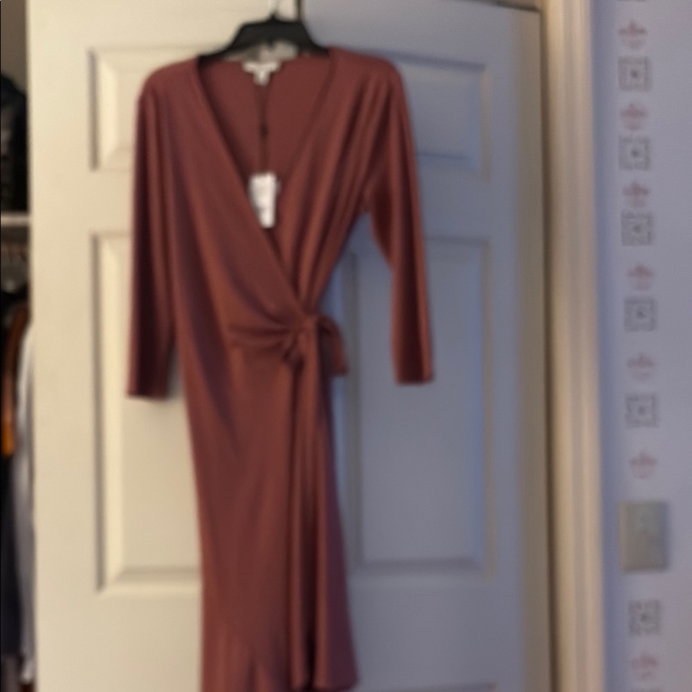 Elegant Mauve Wrap Dress Halston